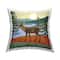 Stupell Industries Lakeside Mountain Peaks Woodland Forest Deer Throw Pillow, 18" x 18"